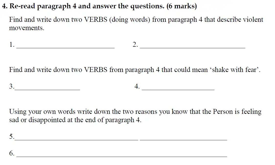 Question 04 - Christ’s Hospital – 11+ English Entrance Tests – 2016