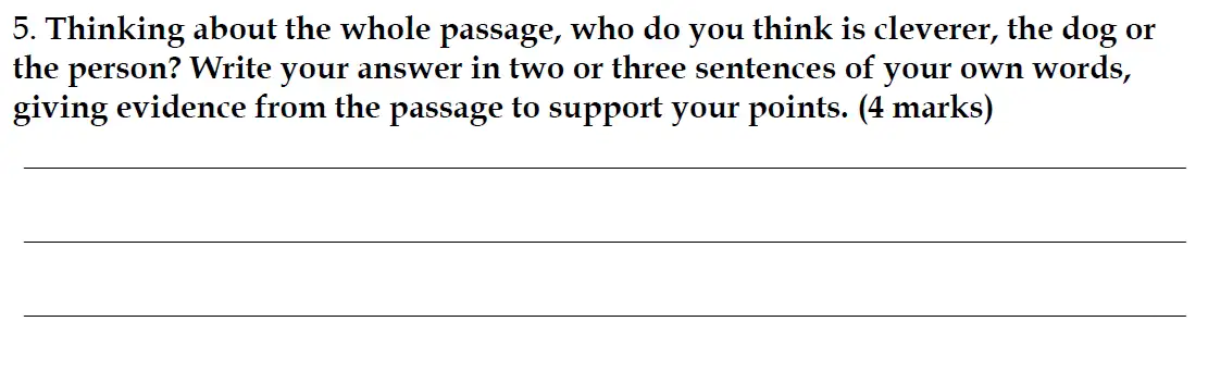 Question 05 - Christ’s Hospital – 11+ English Entrance Tests – 2016