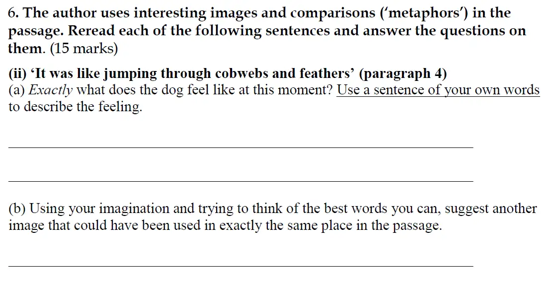 Question 07 - Christ’s Hospital – 11+ English Entrance Tests – 2016