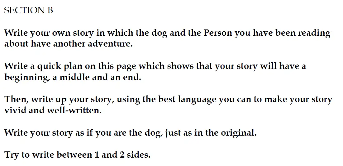 Writing task 01 - Christ’s Hospital – 11+ English Entrance Tests – 2016