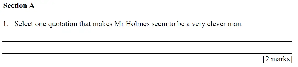 Question 01 - City of London Freemen School 11 Plus English Sample Paper 2014