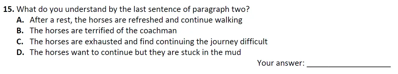 Question 15 - City of London School 11 Plus English Entrance Exam Paper 2018