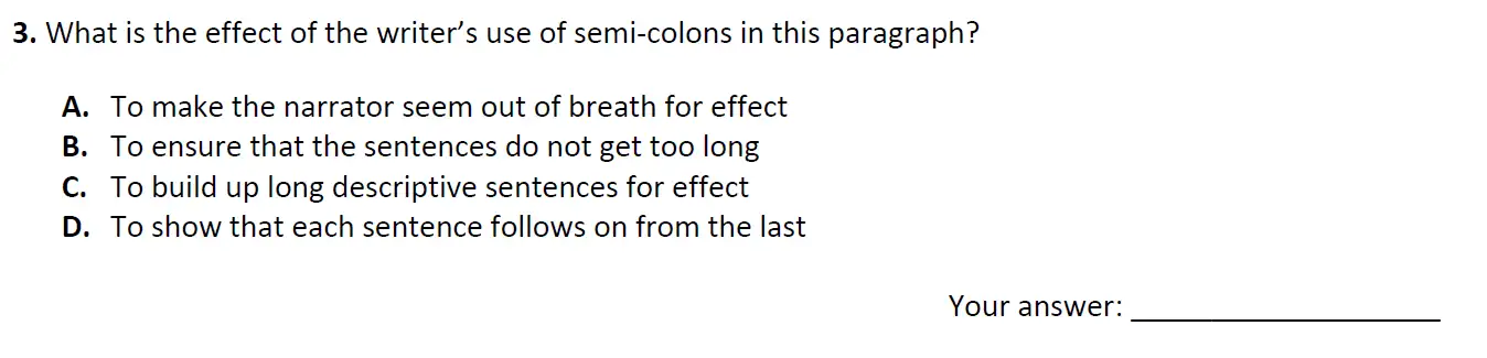 Question 03 - City of London School 11 Plus English Entrance Exam Paper 2018