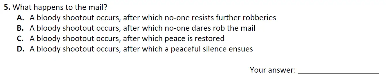 Question 05 - City of London School 11 Plus English Entrance Exam Paper 2018