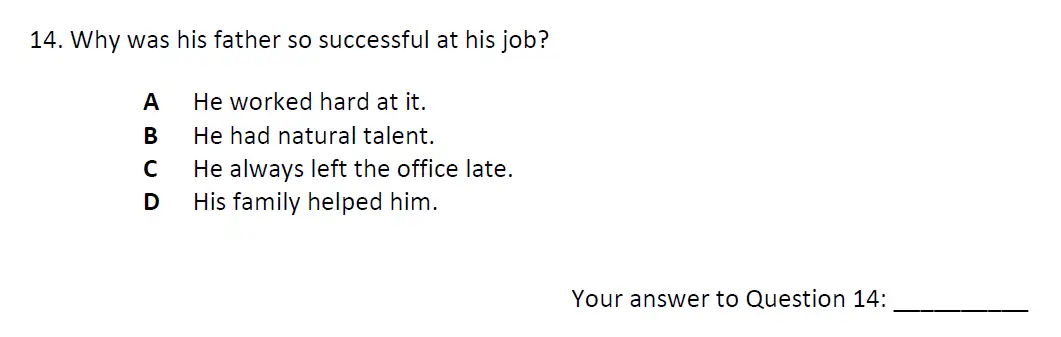Question 14 - City of London School 11 Plus English Entrance Exam Paper