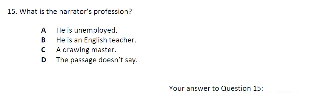 Question 15 - City of London School 11 Plus English Entrance Exam Paper