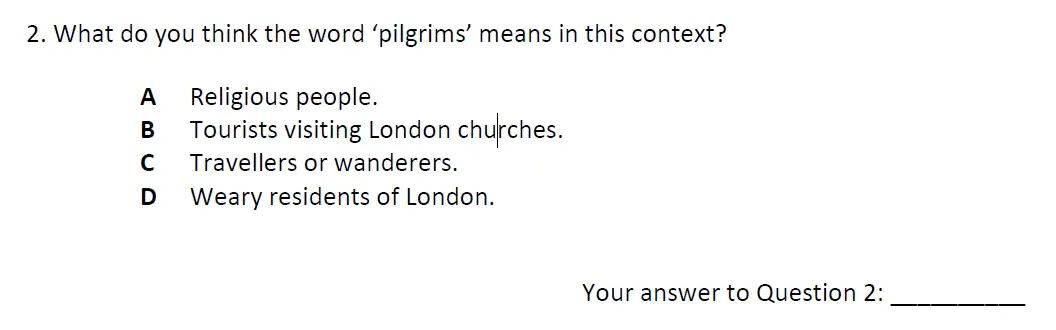 Question 02 - City of London School 11 Plus English Entrance Exam Paper