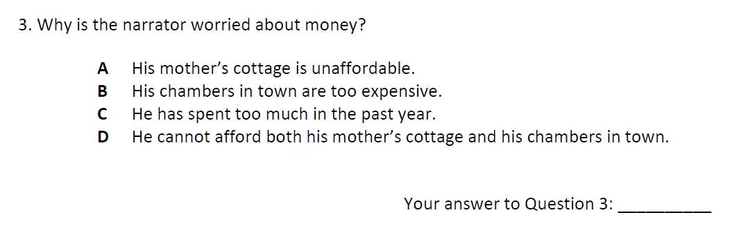 Question 03 - City of London School 11 Plus English Entrance Exam Paper