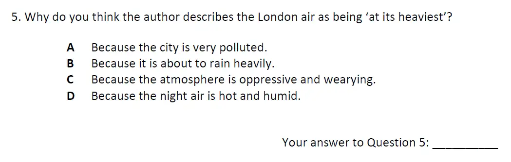 Question 05 - City of London School 11 Plus English Entrance Exam Paper