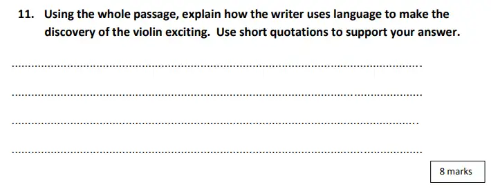 Question 11 - City of London School for Girls Year 7 Entrance Examination English Sample Paper