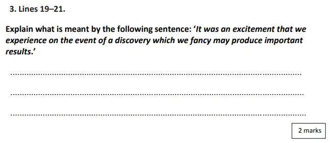 Question 03 - City of London School for Girls Year 7 Entrance Examination English Sample Paper