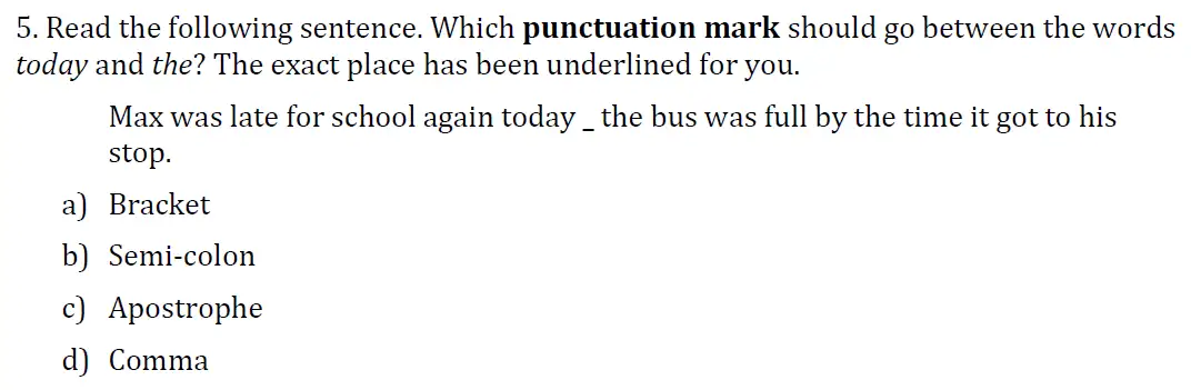 Question 05 - Colfe's School  – 11+ Entrance Exam Sample Paper – 2018