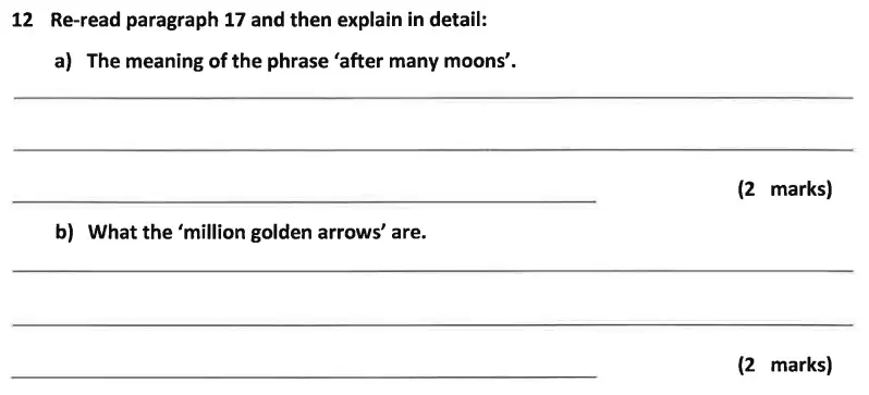 Question 12 - Dulwich College 11 Plus English Specimen Paper – A