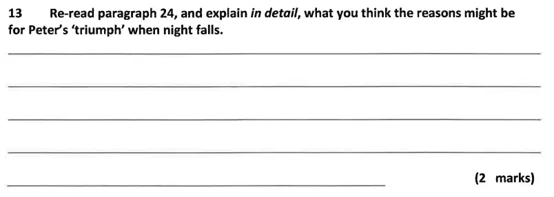 Question 13 - Dulwich College 11 Plus English Specimen Paper – A