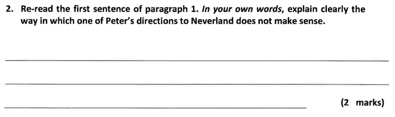 Question 02 - Dulwich College 11 Plus English Specimen Paper – A