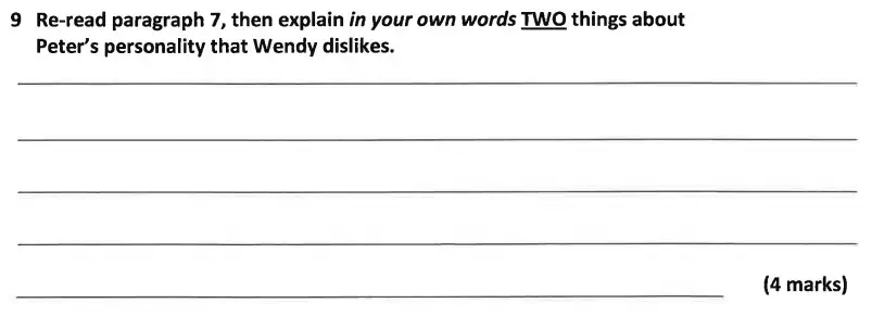 Question 09 - Dulwich College 11 Plus English Specimen Paper – A