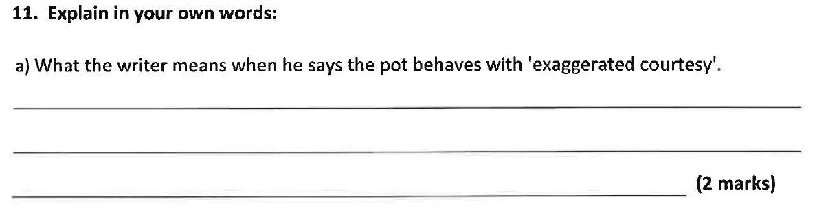 Question 12 - Dulwich College 11 Plus English Specimen Paper - B