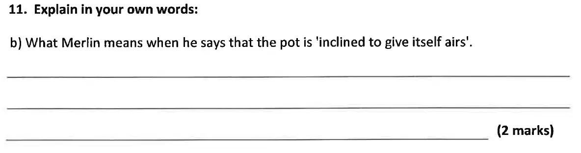 Question 13 - Dulwich College 11 Plus English Specimen Paper - B