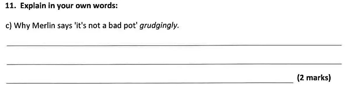 Question 14 - Dulwich College 11 Plus English Specimen Paper - B