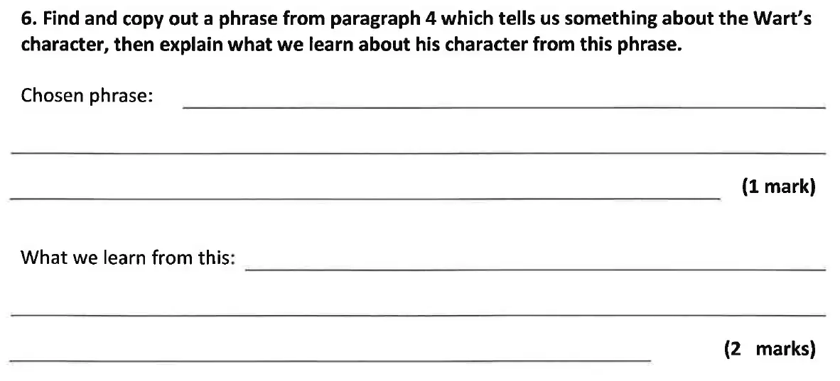 Question 07 - Dulwich College 11 Plus English Specimen Paper - B