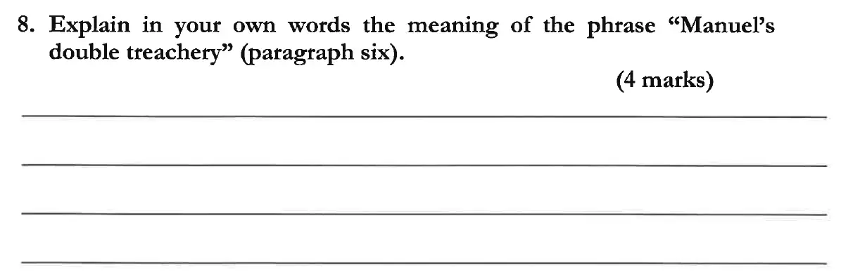 Question 10 - Dulwich College 11 Plus English Specimen Paper - C