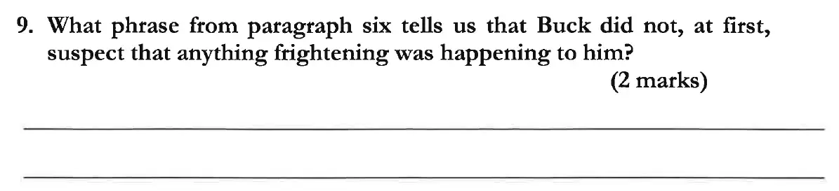 Question 11 - Dulwich College 11 Plus English Specimen Paper - C