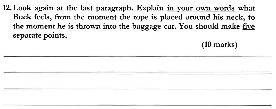 Question 14 - Dulwich College 11 Plus English Specimen Paper - C