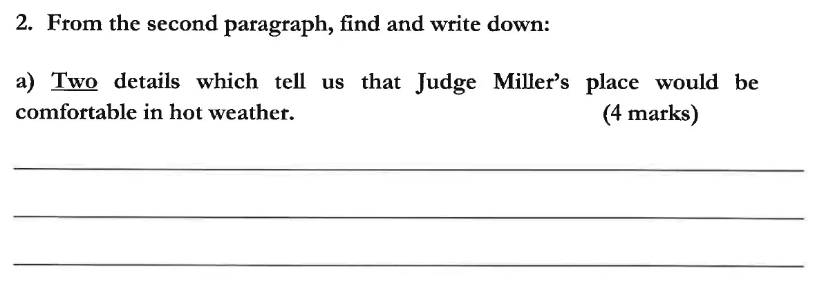 Question 02 - Dulwich College 11 Plus English Specimen Paper - C