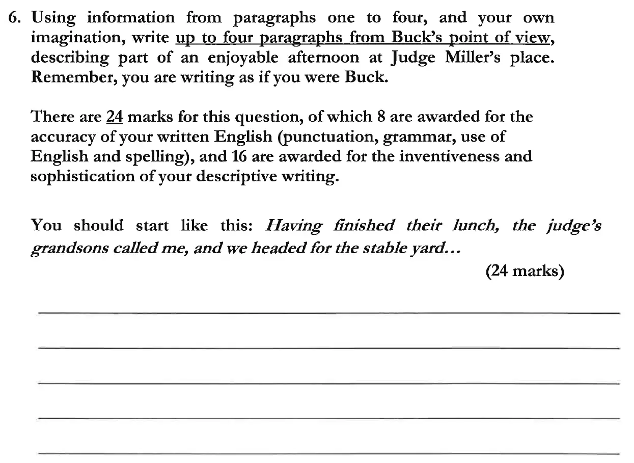 Question 07 - Dulwich College 11 Plus English Specimen Paper - C