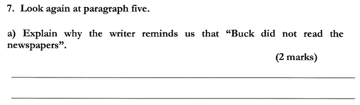 Question 08 - Dulwich College 11 Plus English Specimen Paper - C