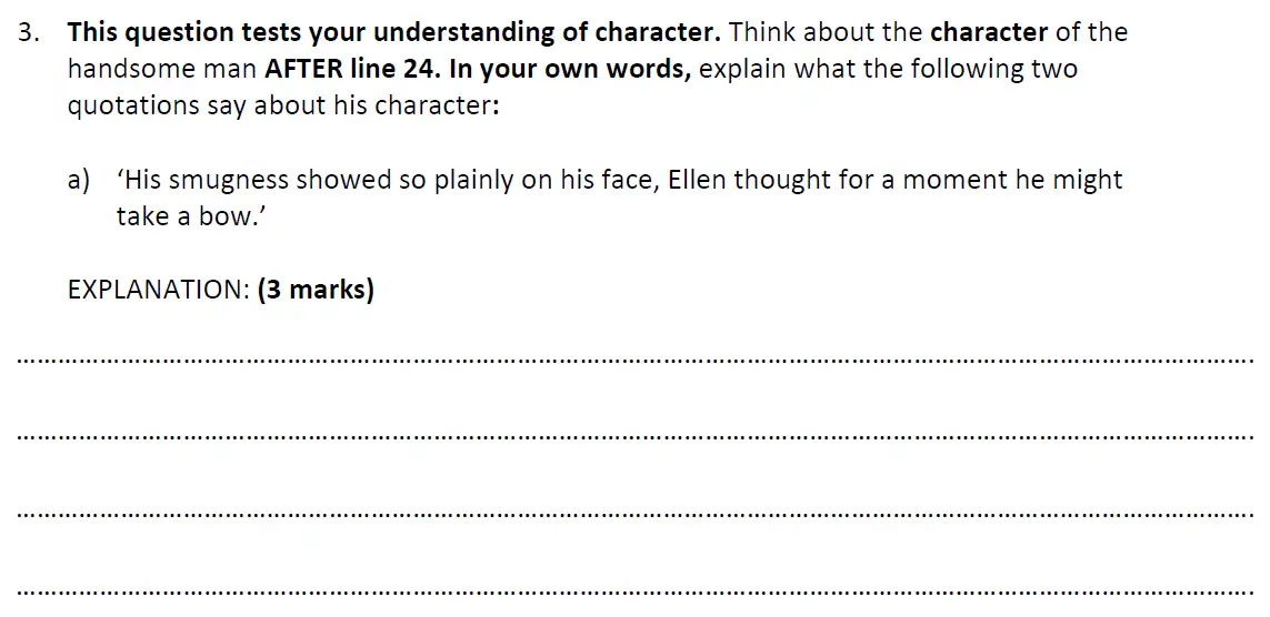 Question 10 - Dulwich College – 11+ English Specimen Paper D – 2022