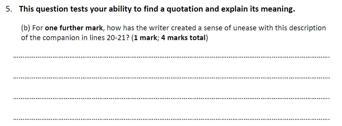 Question 14 - Dulwich College – 11+ English Specimen Paper D – 2022