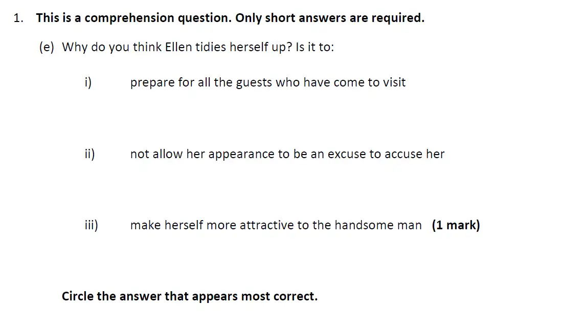 Question 05 - Dulwich College – 11+ English Specimen Paper D – 2022