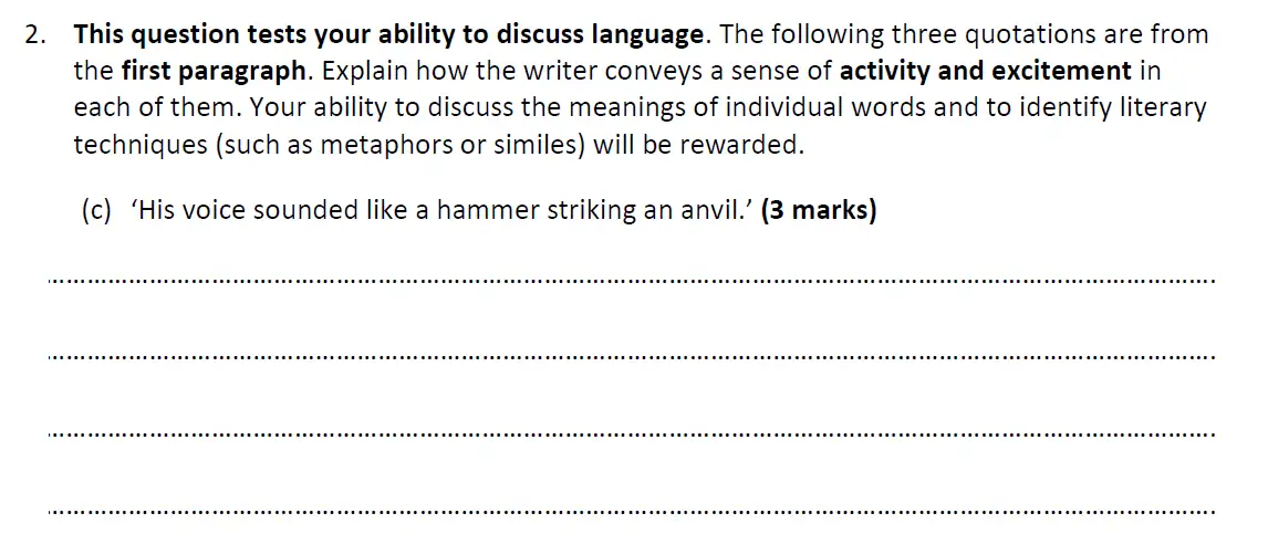 Question 08 - Dulwich College – 11+ English Specimen Paper D – 2022