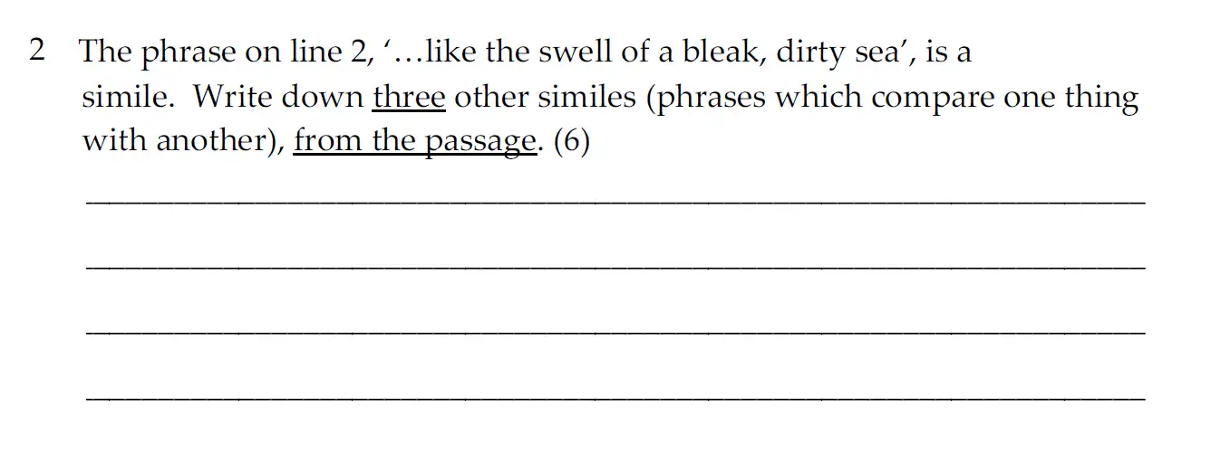 Question 02 - Dulwich College 11 Plus English Specimen Paper - E