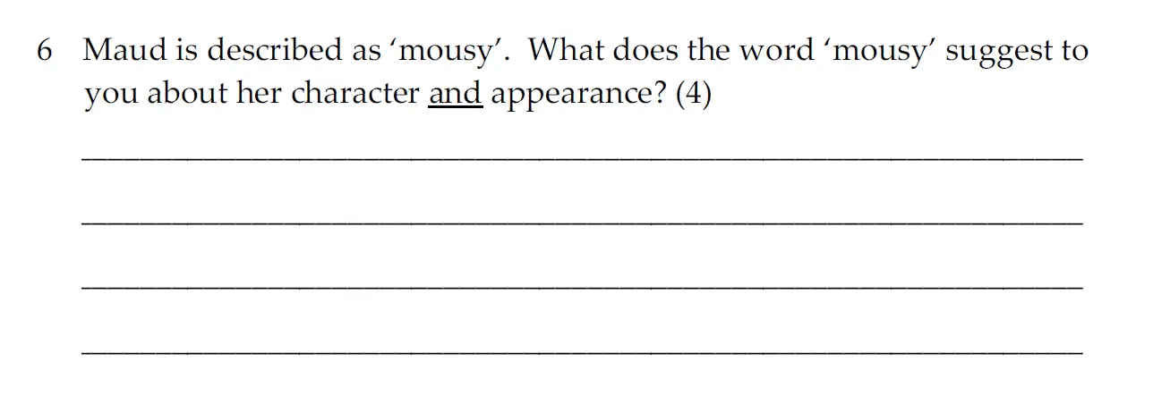 Question 06 - Dulwich College 11 Plus English Specimen Paper - E