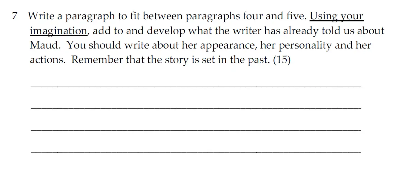 Question 07 - Dulwich College 11 Plus English Specimen Paper - E