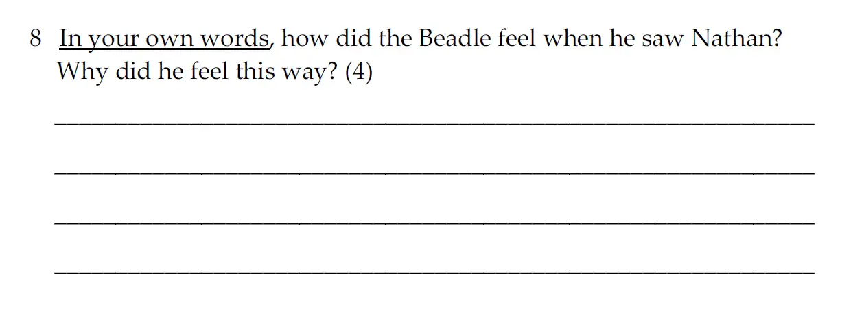 Question 08 - Dulwich College 11 Plus English Specimen Paper - E