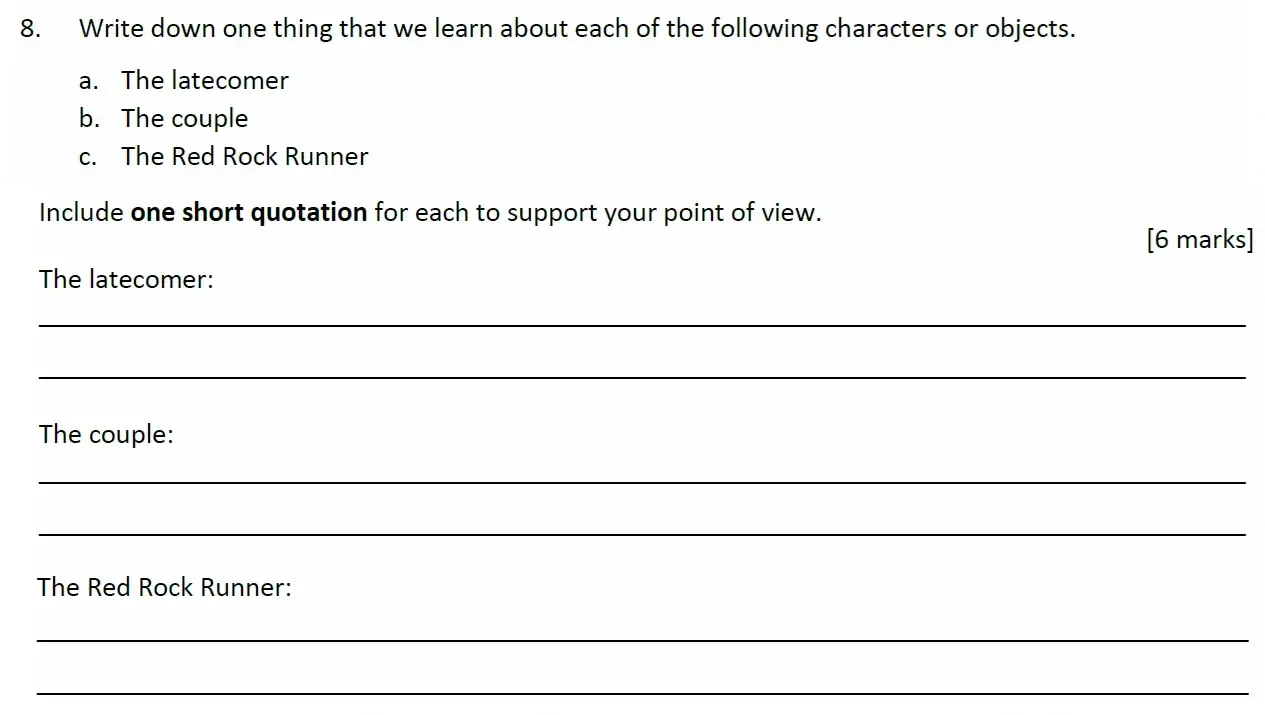 Question 08 - Eltham College – 11 Plus Exam English Past Paper – 2024