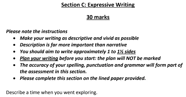 Writing task 01 - Eltham College - 11 Plus English Sample Paper - 2019
