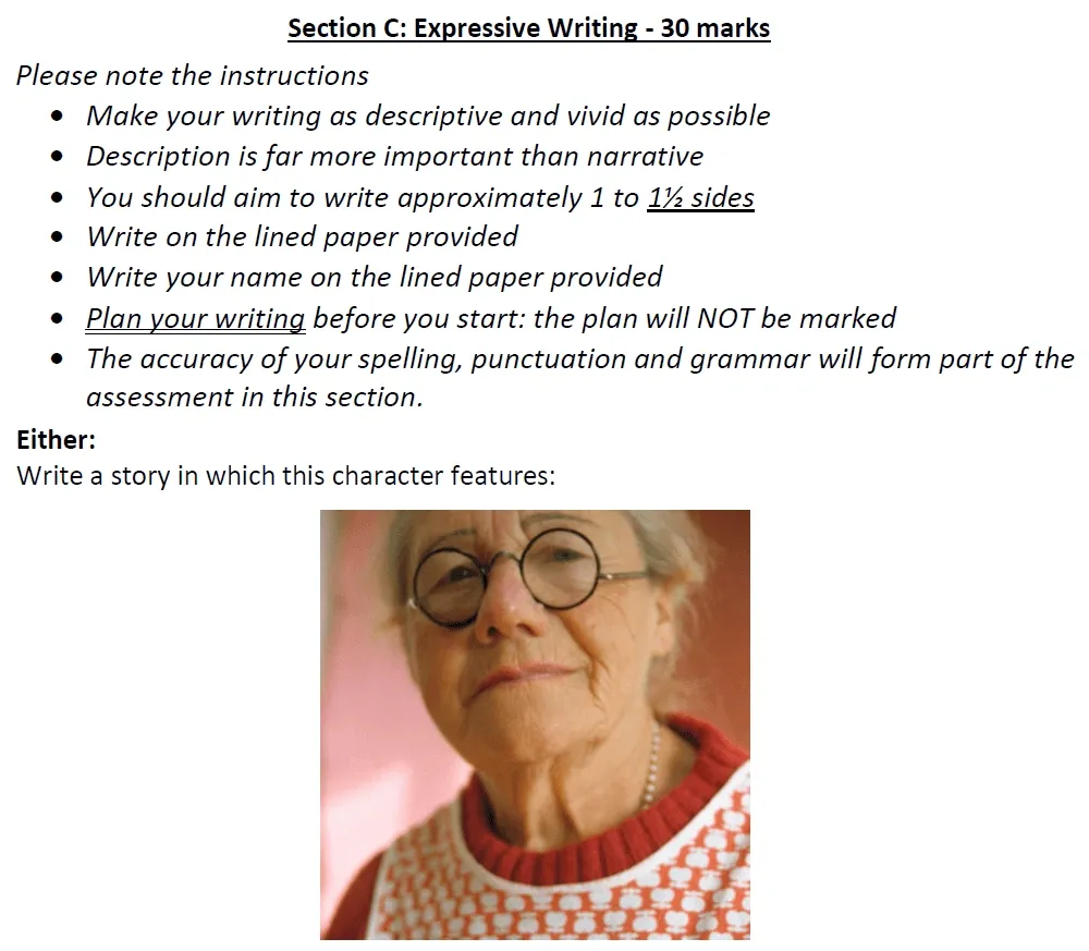 Writing task 01 - Eltham College – 11+ English Entrance Examination – 2020