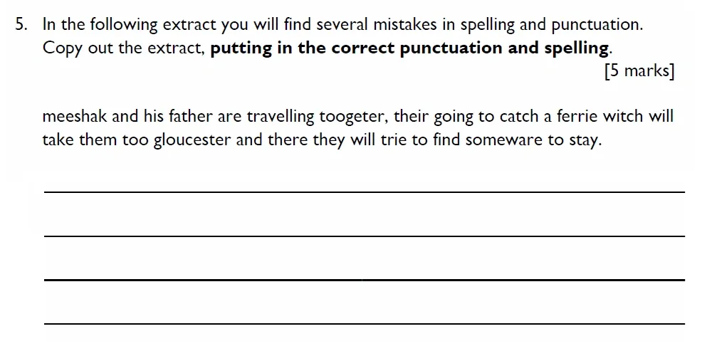Question 5 - Emanuel School – 11+ English Sample Paper – 2026