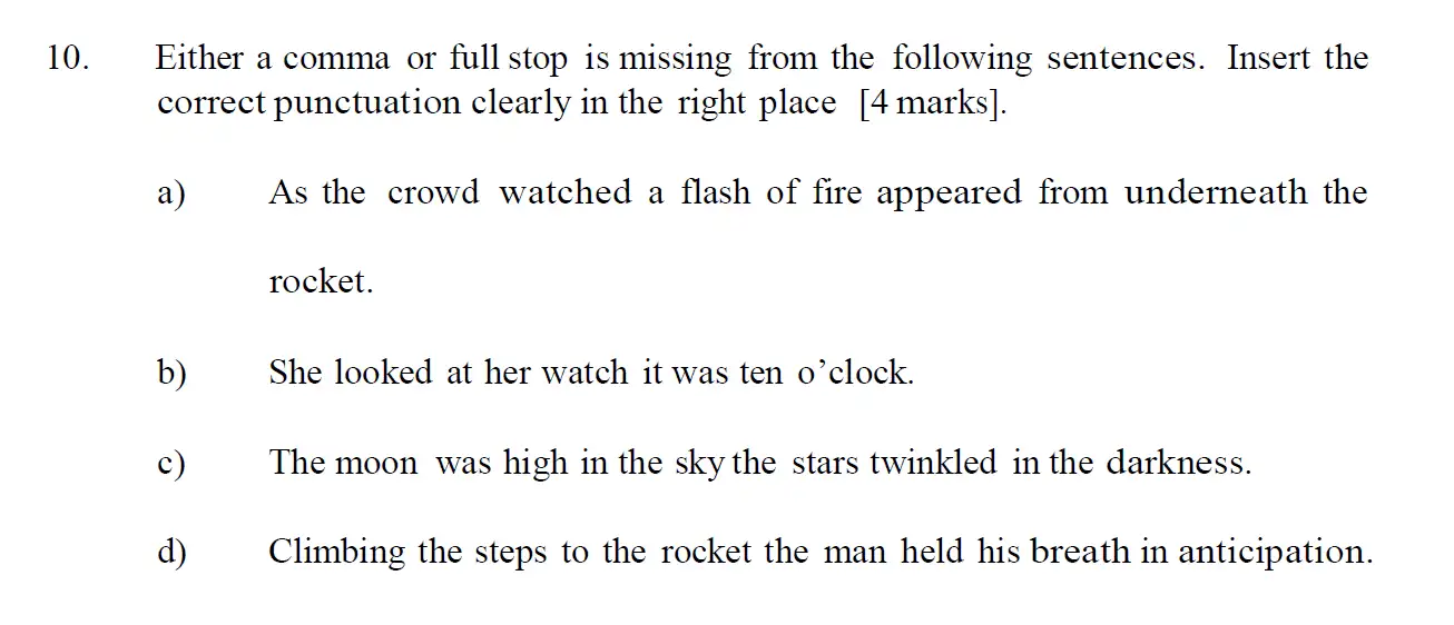 Question 10 - Emanuel School – 11+ English Examination Paper – 2025