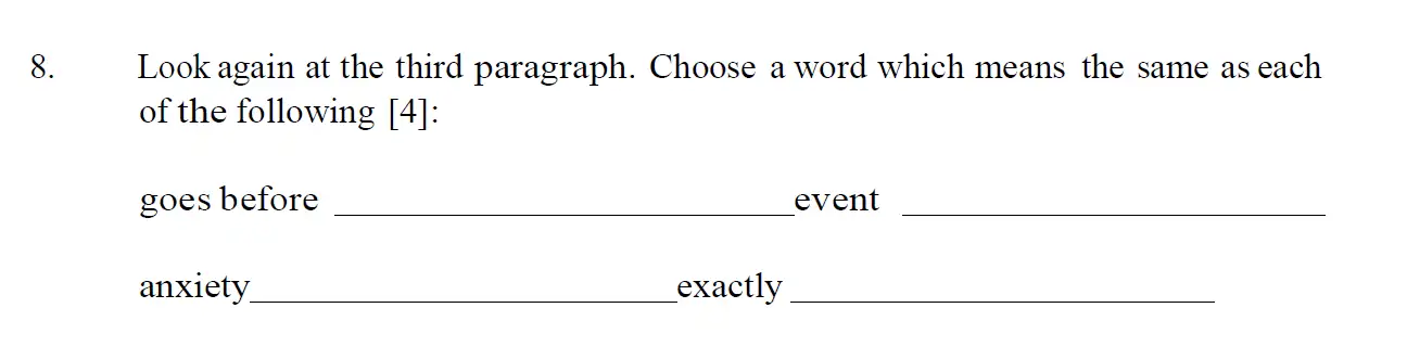 Question 08 - Emanuel School – 11+ English Examination Paper – 2025