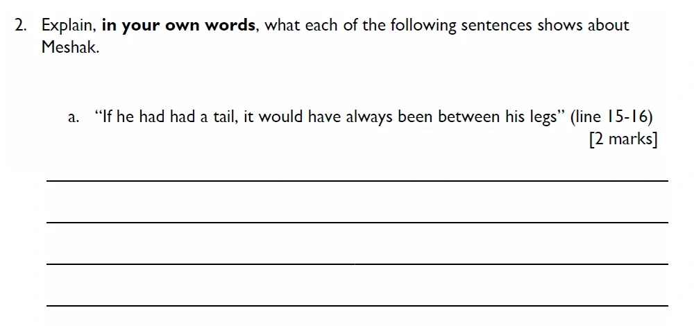 Question 2(a) - Emanuel School – 11+ English Sample Paper – 2026