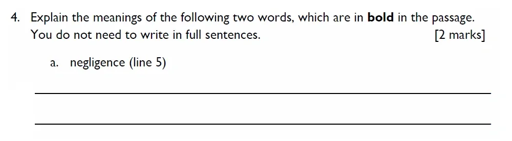 Question 4(a) - Emanuel School – 11+ English Sample Paper – 2026