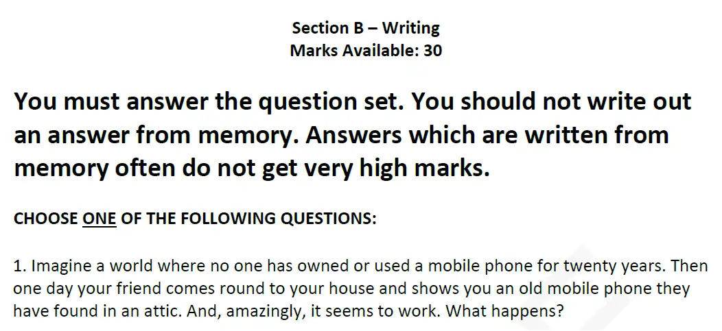 Writing task 01 - Forest School – 11+ English Entrance Exam Paper – 2016
