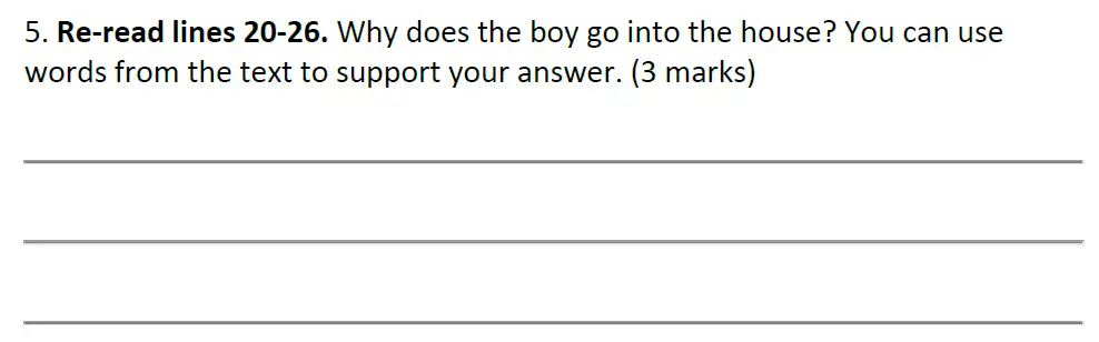 Question 05 - Forest School – 11+ English Entrance Exam Paper – 2016