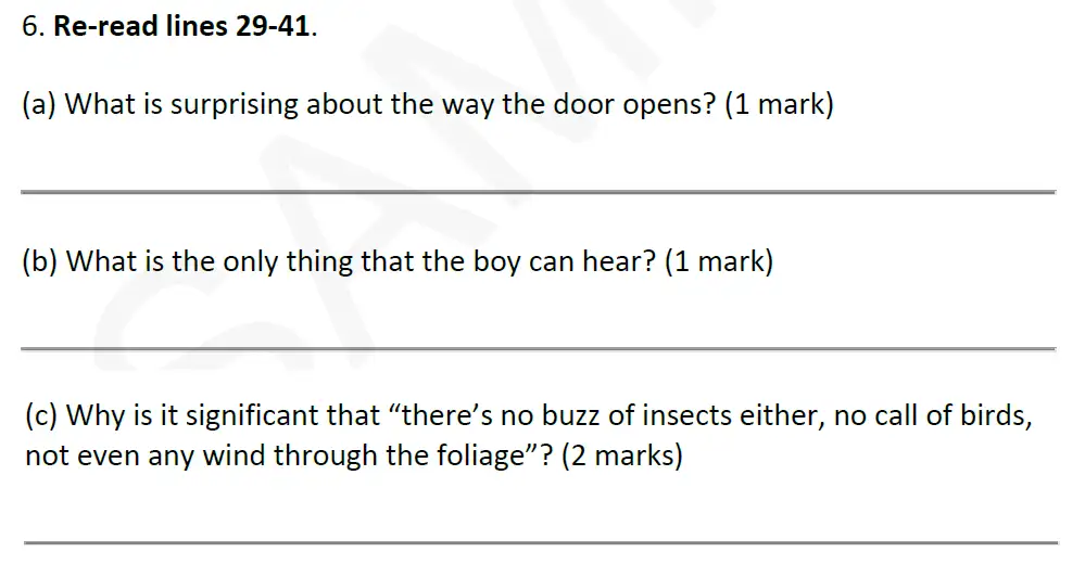 Question 06 - Forest School – 11+ English Entrance Exam Paper – 2016