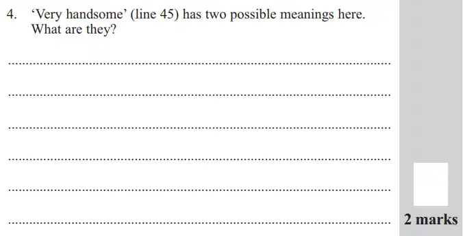 Question 04 - 11 Plus English Paper Group 1 - 2015